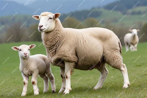 Premium Photo Ewe Sopravissana Sheep With Her Lambs Isolated On White