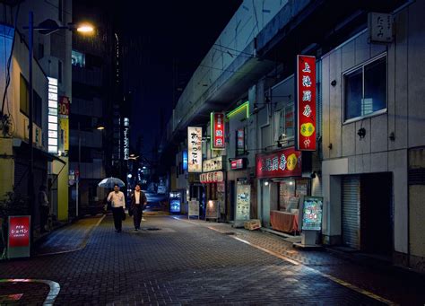 Restaurants on Rainy Street, Tokyo [OC] [#4514] : r/raining