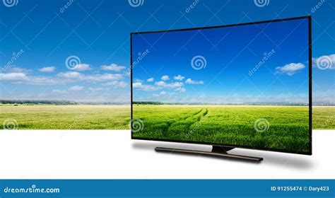 4k Monitor Isolated on White Stock Photo - Image of black, display ...