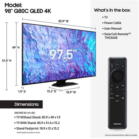 Samsung 98 Class Q80c Series Qled 4k Uhd Smart Tizen Tv Pc