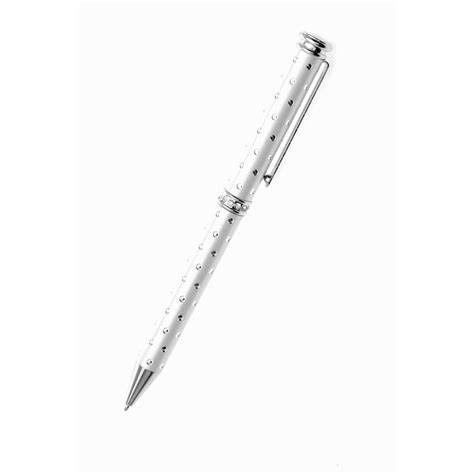 Sea Gems Large Barrel Crystals Refillable Ball Point Pen White W