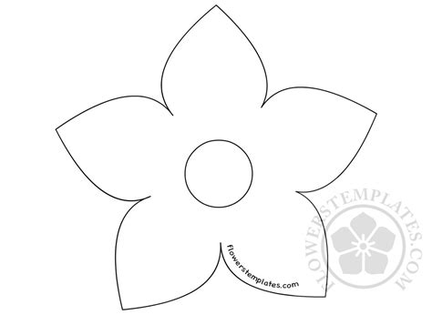 5 Petal Flower Coloring Page Flowers Templates