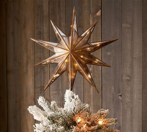 Lit Mirrored Star Tree Topper Pottery Barn