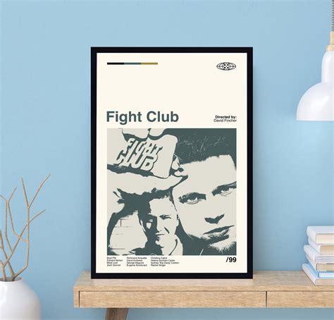 Fight Club Movie Poster David Fincher Retro Movie Poster Minimalist