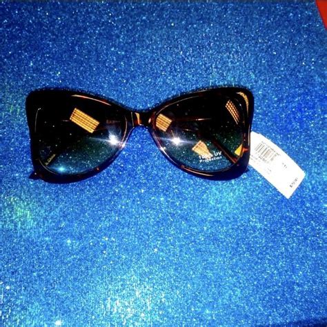 Express Women S Black And Brown Sunglasses Depop