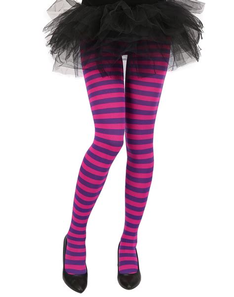 Hde Womens Striped Tights Opaque Microfiber Stockings Nylon Footed