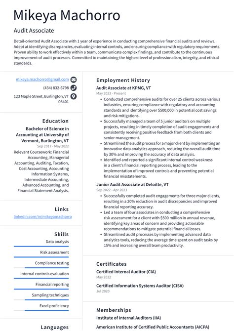 Audit Associate Cover Letter Examples And Templates