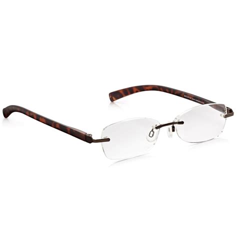 Buy Read Optics Womens Chic Combo Brown Tortoiseshell Rimless Oval Reading Glass