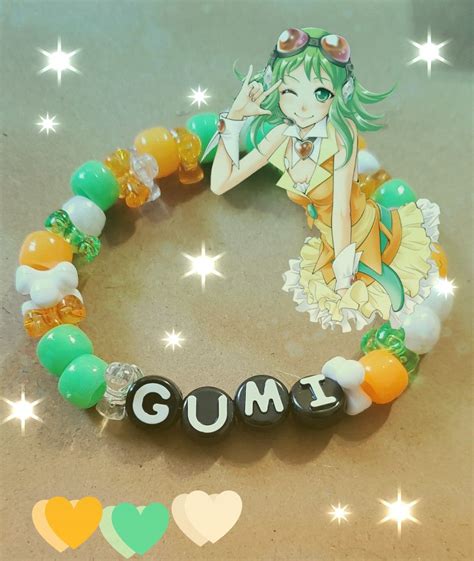 A Beaded Kandi Braclet Inspired By The Vocaloid Gumi Diy Kandi