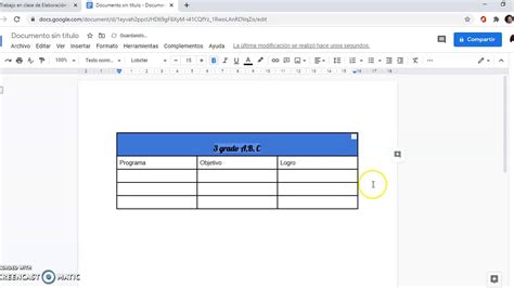 Tablas 1 En Documentos De Google YouTube