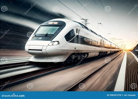 High Speed Train In Motion Blur High Speed Train In Motion Blur Stock