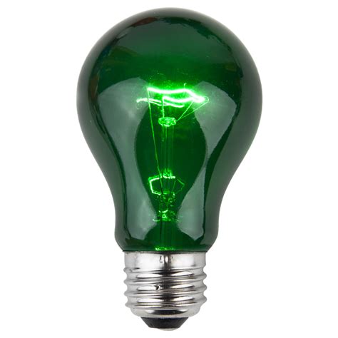 E26 Party and Sign Bulbs - A19 Transparent Green, 25 Watt Replacement Bulbs