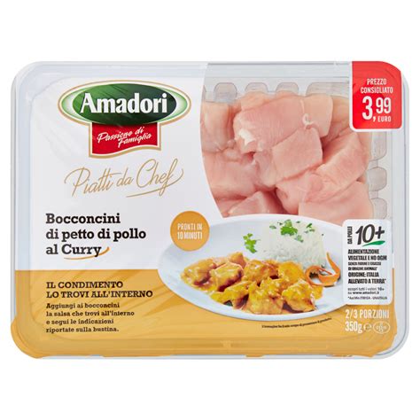 Amadori Piatti Da Chef Bocconcini Di Petto Di Pollo Al Curry 350 G