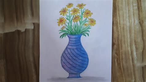 Flowers In The Vase Drawing Flower Drawing Ek Nasil Z L R