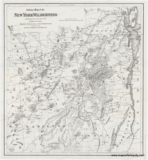 Colton's Map of the New York Wilderness (Adirondacks) - Reproduction