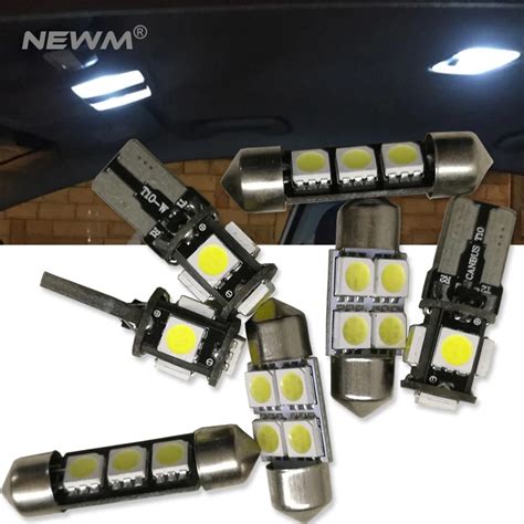 14pcs White Car Lamp LED Light Bulbs Interior Package Kit 2003 2008 For