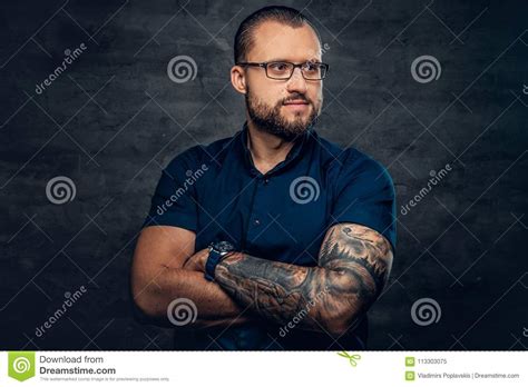 A Man In Sunglasses With Tattoo On His Arm Stock Image Image Of Detail Male 113303075