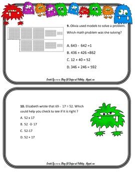 Rd Grade Math Review Task Cards By Classy Gal Designs And Publishing