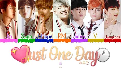 BTS 방탄소년단 Just One Day 하루만 Color Coded Lyrics Han Rom Esp