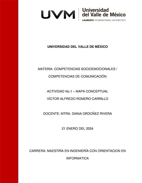 Actividad Mapa Conceptual Universidad Del Valle De M Xico Materia