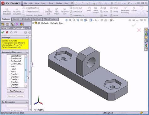 Solidworks 2012 Tutorials Featureworks How To Combine Features Youtube