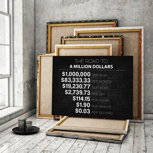 Road To A Million Dollars Motivational Wall Art Office Decor Investing