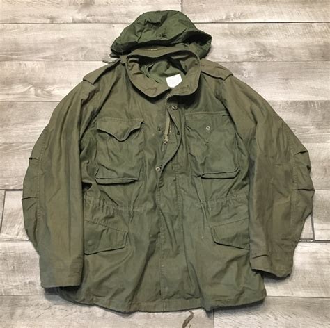 US Army M65 Military OG 107 Cold Weather Field Coat Jacket Vintage Size