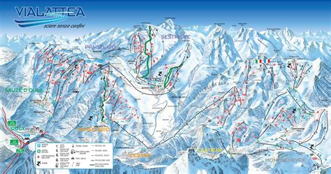 Claviere Vialattea Piste Map Plan Of Ski Slopes And Lifts Onthesnow