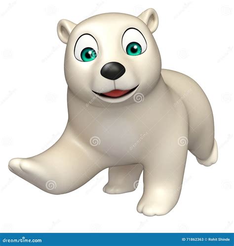 Personaje De Dibujos Animados Corriente Del Oso Polar Stock De