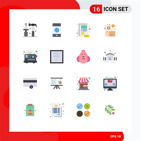 Universal Icon Symbols Group Of 16 Modern Flat Colors Of Electrical