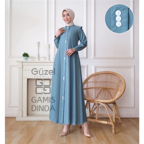 Jual Gamis Polos Madina Dinda Katun Toyobo Original Premium Fashion