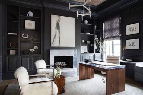 25 Gorgeous Home Offices With Black Walls Digsdigs