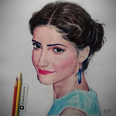 Colored Pencil Sketch Of Sonam Kapoor Desi Painters