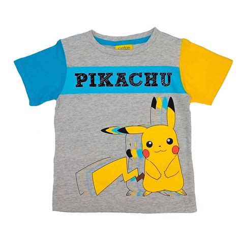 Playera Pok Mon Talla Manga Corta Dise O Pikachu Gris Walmart