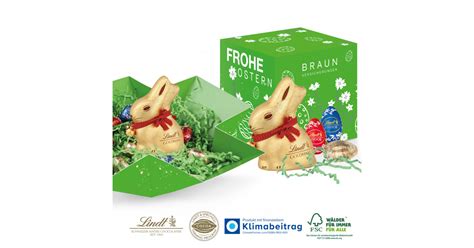 Osterpräsent Cube mit Schokolade von Lindt als Werbeartikel ab 5 27