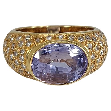 Kt Yellow Gold Ring With Ct Purple Ceylon Sapphire Ct Diamonds For