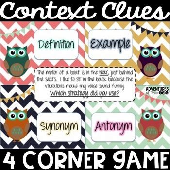 Context Clue 4 Corner Game By Ciera Harris Teaching TPT