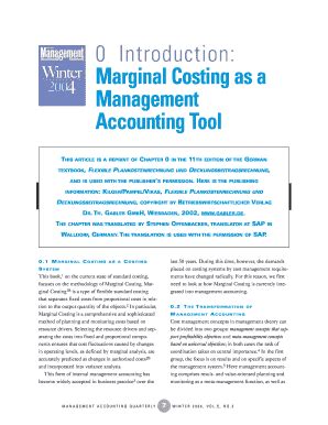 Fillable Online Marginal Costing As A Fax Email Print Pdffiller