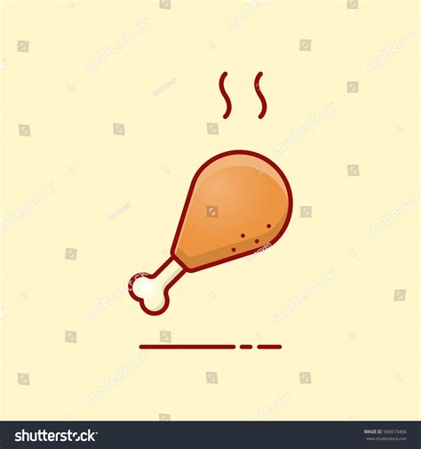 Grilled Chicken Wing Thighs Icon Vector Stock Vector Royalty Free