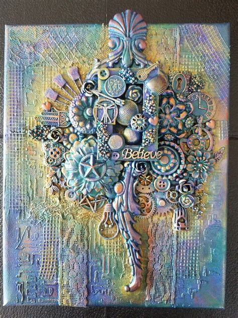 Mixed Media Canvas Art By Elk Believe Collage Prima Steampunk