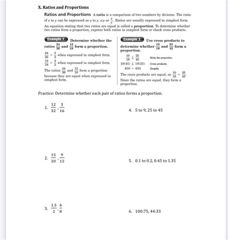 Answered X Ratios And Proportions Ratios And… Bartleby