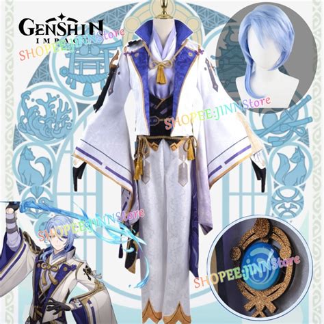 Jn Genshin Impact Kamisato Ayato Cosplay Costume Man Game Cos