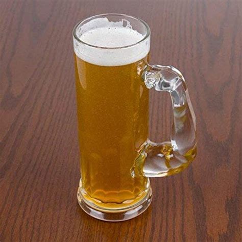 Vozaro Solid Heavy Large Beer Glasses With Handle Glass Mug 600 Ml Piece Clear 600 Ml Pack