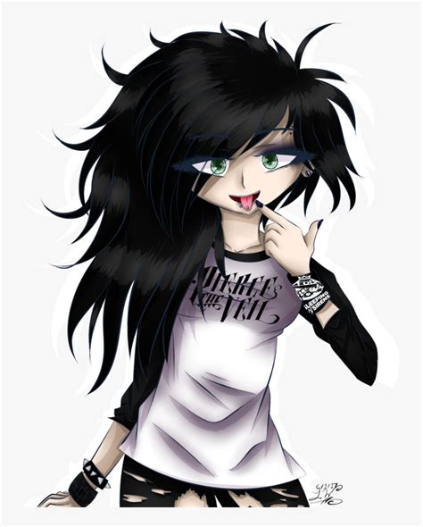 Transparent Emo Hair Clipart - Cute Emo Anime Girl, HD Png Download ...