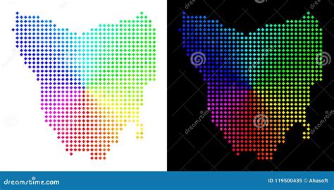 Espectro Dot Tasmania Island Map Ilustraci N Del Vector Ilustraci N