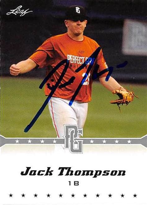 Jack Thompson Autographed Baseball Card Georgia State 2013 Leaf Draft