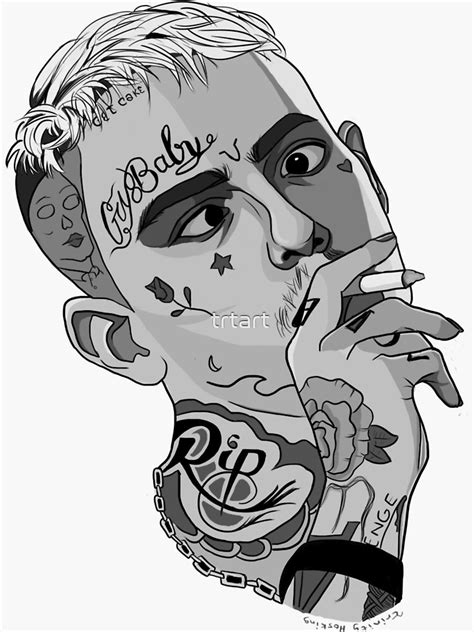 Lil Peep Sticker By Trtart Redbubble