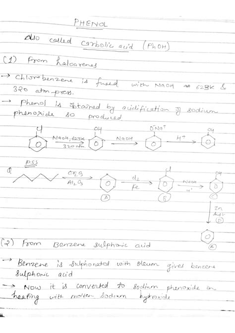 Solution Formation Of Phenol From Haloarenes Diazonium Salt And Cumene