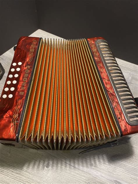 Hohner Corona Ii Classic Gcf Accordion Red 3523gr Working Musical