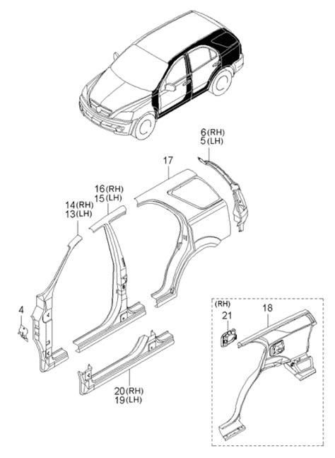 Side Body Panel Kia Sorento New Body Style Produced Before Sep